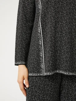 Best Marina Rinaldi Jacquard viscose sweater BLACKWHITE