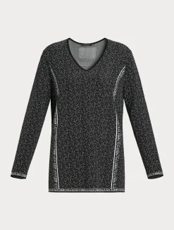 Best Marina Rinaldi Jacquard viscose sweater BLACKWHITE