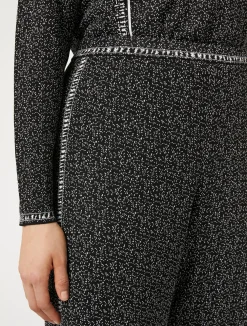 Discount Marina Rinaldi Jacquard viscose trousers BLACKWHITE