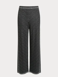 Discount Marina Rinaldi Jacquard viscose trousers BLACKWHITE