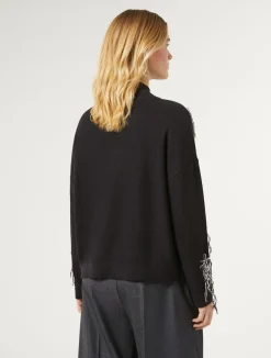 Discount Marina Rinaldi Jacquard wool blend jumper MIDNIGHTBLUE