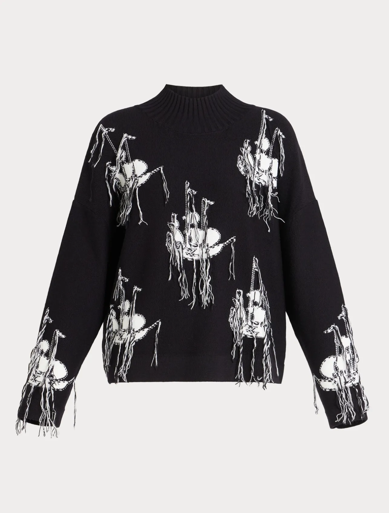 Discount Marina Rinaldi Jacquard wool blend jumper MIDNIGHTBLUE