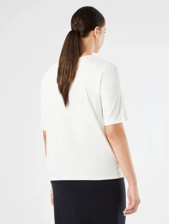 Outlet Marina Rinaldi Jersey, acetate and silk T-shirt WHITE