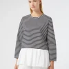 Fashion Marina Rinaldi Jersey and poplin sweatshirt NAVY