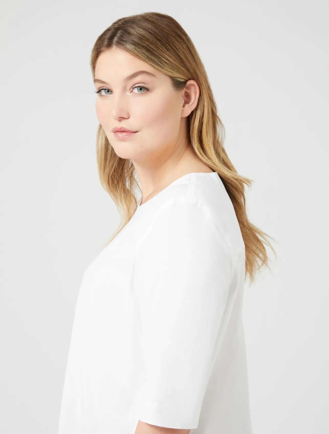 Best Marina Rinaldi Jersey and poplin T-shirt OPTICALWHITE