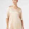 Best Marina Rinaldi Jersey and satin T-shirt PINK