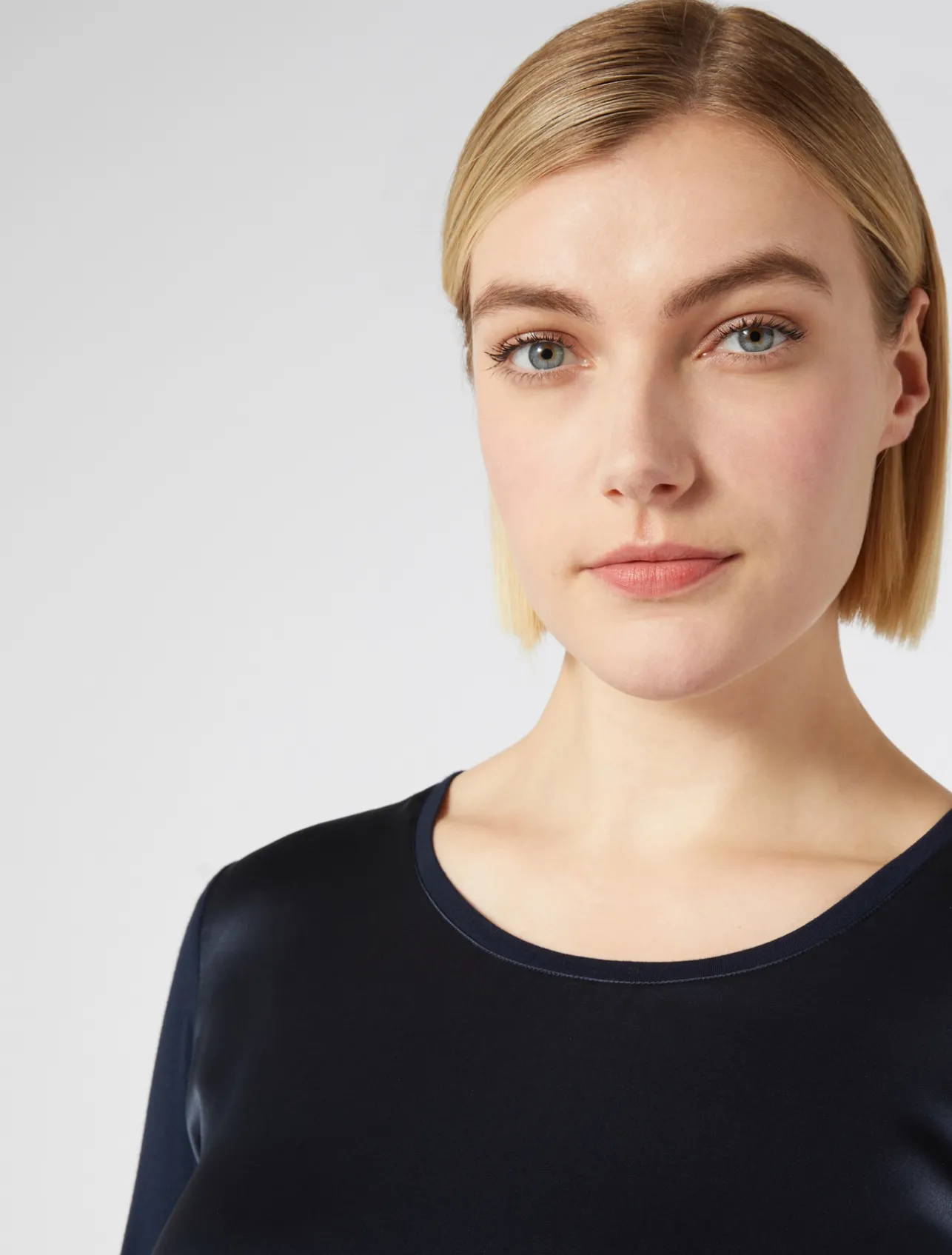 Clearance Marina Rinaldi Jersey and satin T-shirt MIDNIGHTBLUE