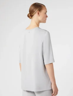 Online Marina Rinaldi Jersey and satin T-shirt LIGHTGREY