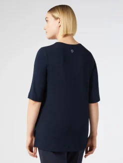 Clearance Marina Rinaldi Jersey and satin T-shirt MIDNIGHTBLUE