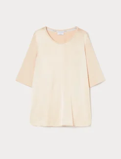 Best Marina Rinaldi Jersey and satin T-shirt PINK