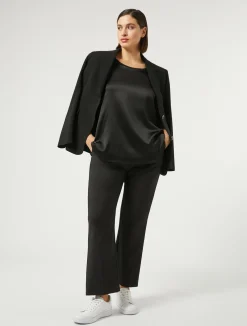 Clearance Marina Rinaldi Jersey and satin T-shirt BLACK