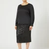 Sale Marina Rinaldi Jersey and sequin skirt BLACK