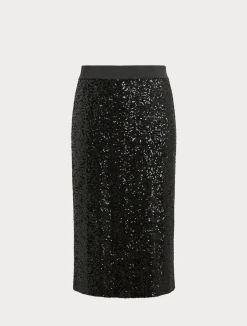 Sale Marina Rinaldi Jersey and sequin skirt BLACK