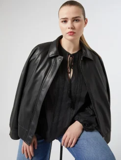 Online Marina Rinaldi Jersey bomber jacket BLACK