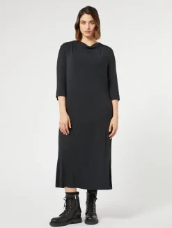 Outlet Marina Rinaldi Jersey calf-length dress BLACK