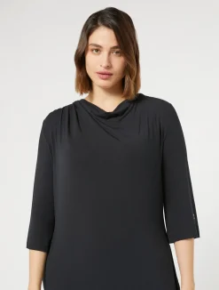 Outlet Marina Rinaldi Jersey calf-length dress BLACK