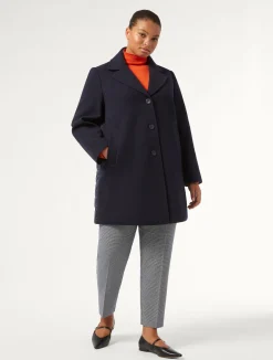 New Marina Rinaldi Jersey cloth and water-repellent nylon fabric coat MIDNIGHTBLUE