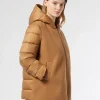 Online Marina Rinaldi Jersey cloth and water-repellent nylon fabric padded jacket HAZELNUTBROWN