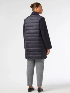 New Marina Rinaldi Jersey cloth and water-repellent nylon fabric coat MIDNIGHTBLUE
