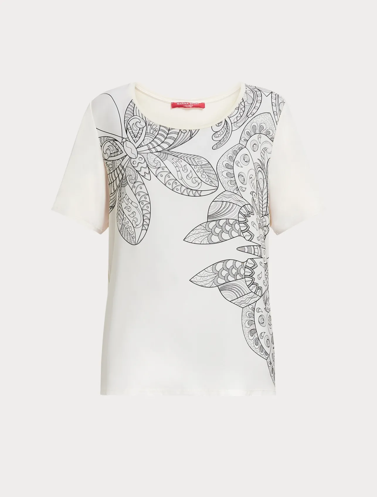 Outlet Marina Rinaldi Jersey print T-shirt IVORY