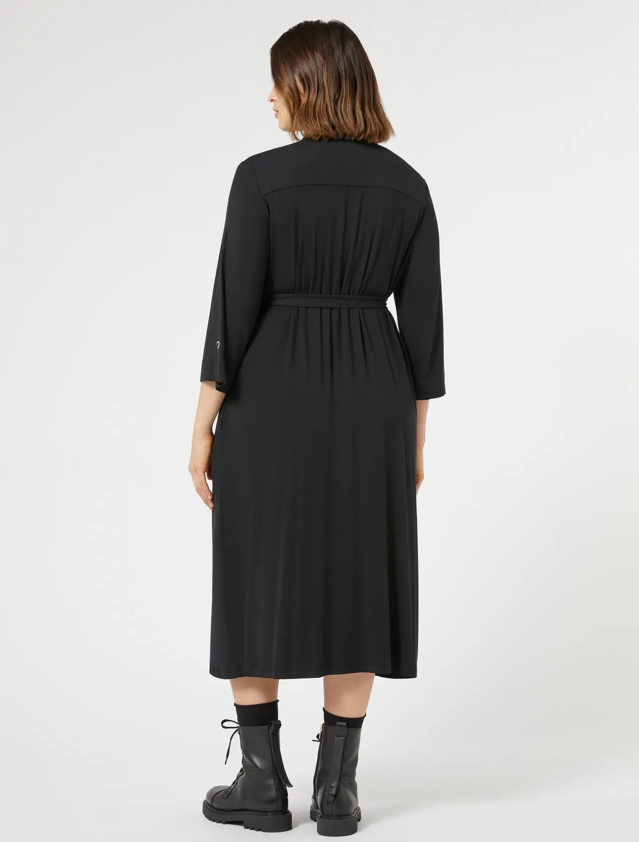 New Marina Rinaldi Jersey shirt dress BLACK