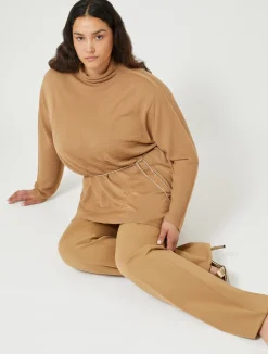 Online Marina Rinaldi Jersey trousers CAMEL