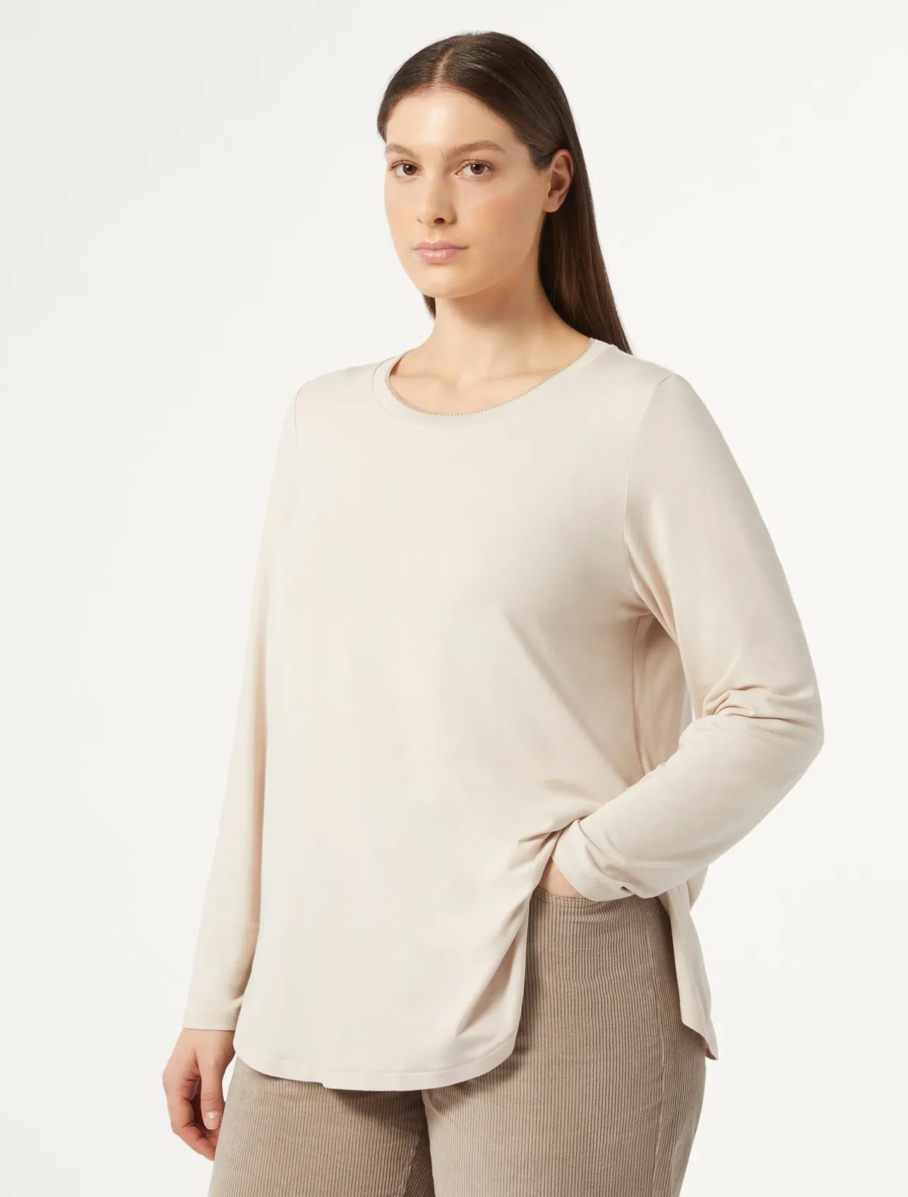 Discount Marina Rinaldi Jersey T-shirt BEIGE