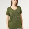 Sale Marina Rinaldi Jersey T-shirt with embroidery GREEN