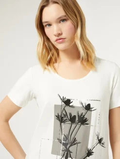 Clearance Marina Rinaldi Jersey T-shirt with embroidery IVORY