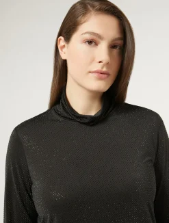 Hot Marina Rinaldi Jersey T-shirt with rhinestones BLACK