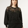 Hot Marina Rinaldi Jumper with macramé embroidery BLACK