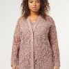 Outlet Marina Rinaldi Knit cardigan with embroidery POWDER