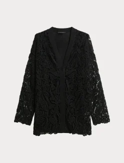 Discount Marina Rinaldi Knit cardigan with embroidery BLACK