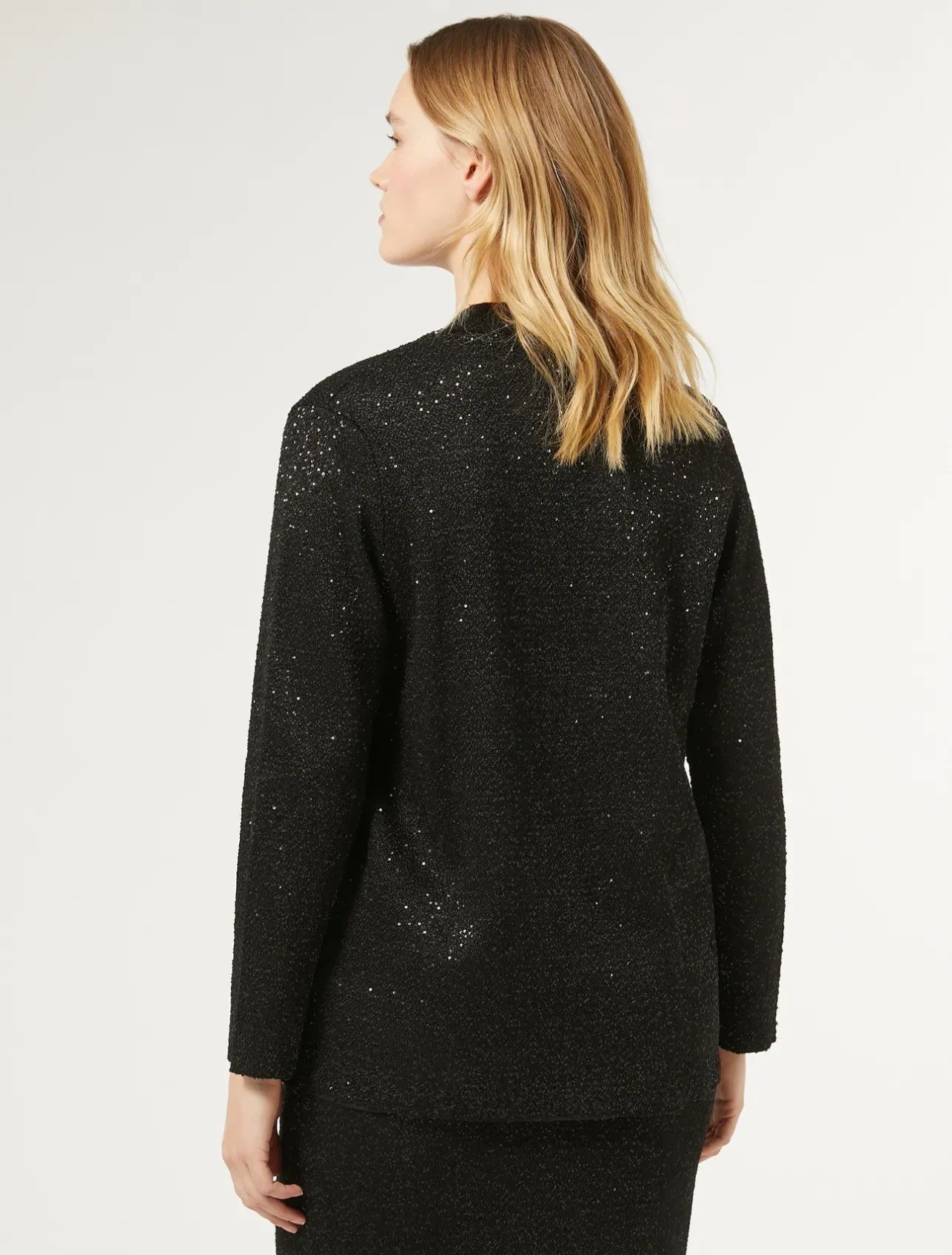 Outlet Marina Rinaldi Knit cardigan with sequins BLACK