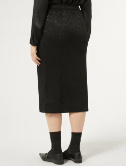 Fashion Marina Rinaldi Knit skirt with sequins BLACK