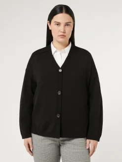 Clearance Marina Rinaldi Knit yarn and wool cardigan BLACK