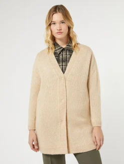 Best Marina Rinaldi Knit yarn coat ALBINO