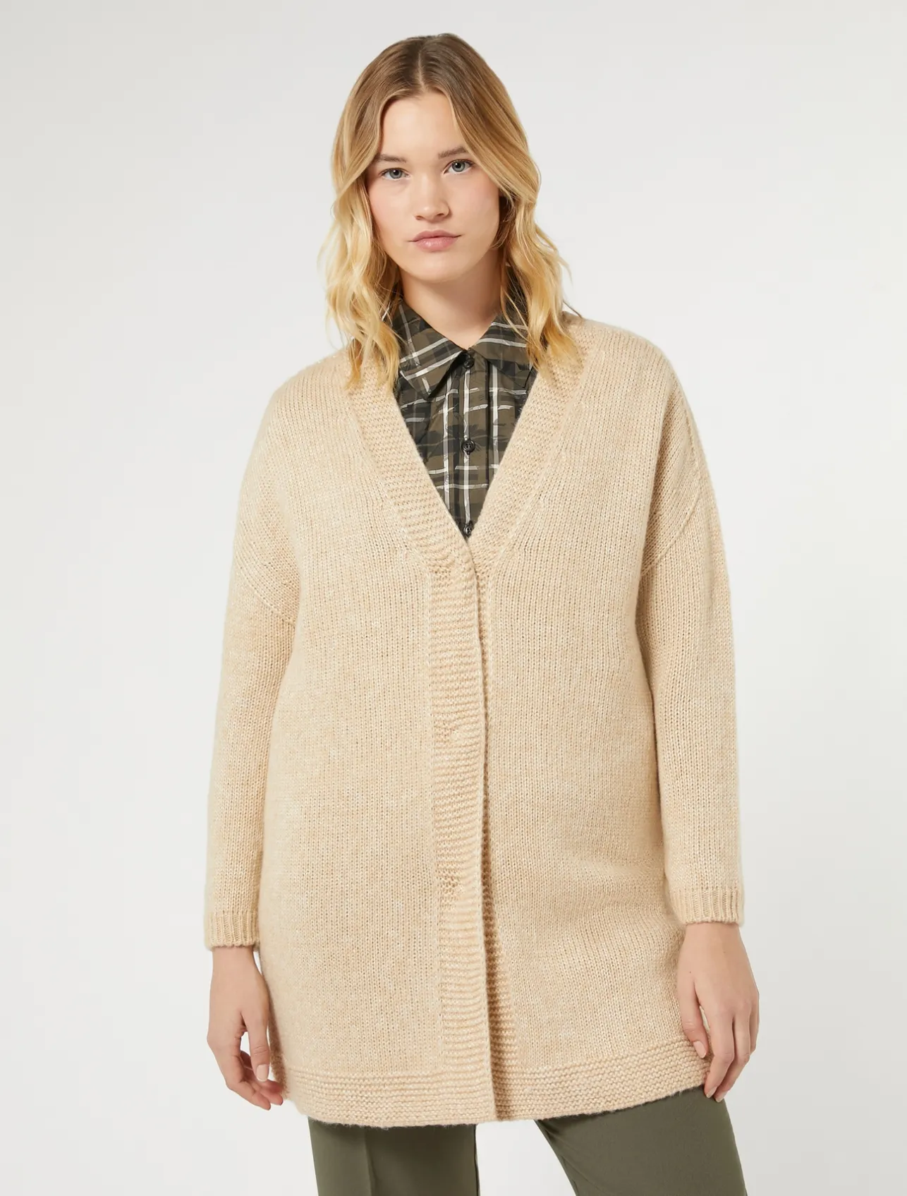 Best Marina Rinaldi Knit yarn coat ALBINO