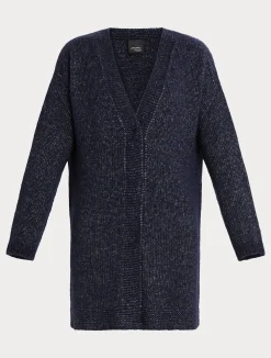 Fashion Marina Rinaldi Knit yarn coat ULTRAMARINE