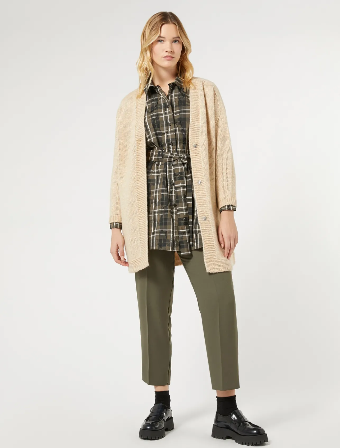 Best Marina Rinaldi Knit yarn coat ALBINO
