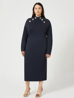 Sale Marina Rinaldi Knitted dress MIDNIGHTBLUE