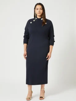 Sale Marina Rinaldi Knitted dress MIDNIGHTBLUE