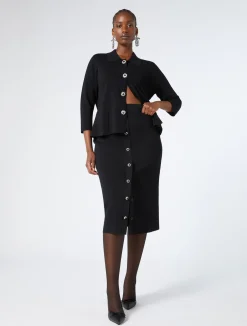 Outlet Marina Rinaldi Knitted jacket BLACK