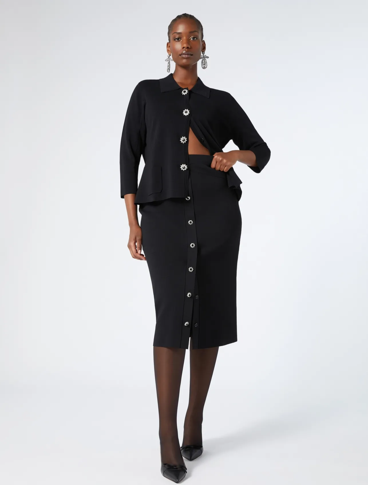 Outlet Marina Rinaldi Knitted jacket BLACK