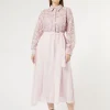 Fashion Marina Rinaldi Lace and silk shirt dress PINK