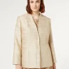 New Marina Rinaldi Lamé yarn-dyed jacket GOLD