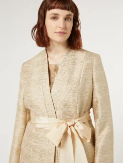 New Marina Rinaldi Lamé yarn-dyed jacket GOLD