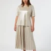 Outlet Marina Rinaldi Laminated jersey skirt SAND