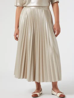 Outlet Marina Rinaldi Laminated jersey skirt SAND
