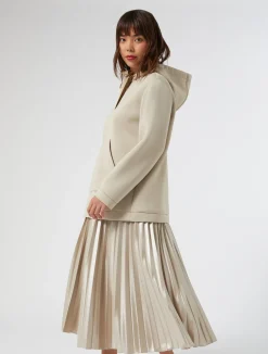 Outlet Marina Rinaldi Laminated jersey skirt SAND